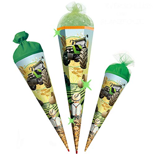 mit 3D Glanz-Folien - Effekt ! Schultüte - Traktor - Farmer - 22-85 cm - Größe wählbar - mit Holzspitze - 6 eckig - Netzabschluß - Zuckertüte - Roth - S.. mit 3D Glanz-Folien - Effekt ! Schultüte - Traktor - Farmer - 22-85 cm - Größe wählbar - mit Holzspitze - 6 eckig - Netzabschluß - Zuckertüte - Roth - S.. von alles-meine.de GmbH