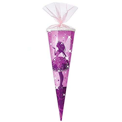 alles-meine.de GmbH mit 3D Glitzer Effekt ! - Schultüte Elfenkönigin - Schmetterlings Fee - Größe wählbar - 35-100 cm - mit Tüllabschluß - Zuckertüte - mit/ohne Kunststoff Sp.. von alles-meine.de GmbH
