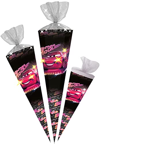 alles-meine.de GmbH mit Licht & Leucht Effekt ! Schultüte - Cars - Lightning McQueen - 85 cm - eckig - Tüllabschluß - Zuckertüte - mit/ohne Kunststoff Spitze - für Jungen - A.. von alles-meine.de GmbH