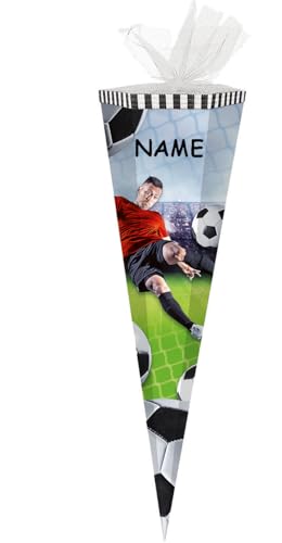 alles-meine.de GmbH personalisierte Tüll - Schleife - verschiedenes Zubehör frei wählbar - passend für Schultüte - Fußball - Fußballspieler/Soccer - 50/70 / 85 cm - 6-eck.. von alles-meine.de GmbH
