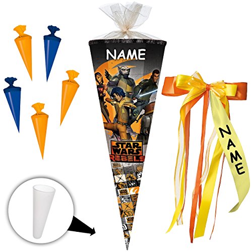 alles-meine.de GmbH stabile Spitze - aus Kunststoff - verschiedenes Zubehör frei wählbar - passend für Set Schultüte + 5 kleine Zuckertüten - Star War - Rebels/Clone Wars .. von alles-meine.de GmbH