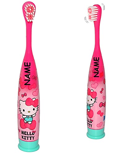 elektrische Zahnbürste - Hello Kitty - Katze - incl. Name - Kinder & Baby / Batterie betrieben - hochwertige Borsten - Kinderzahnbürste & Babyzahnbürste - Mäd.. von alles-meine.de GmbH