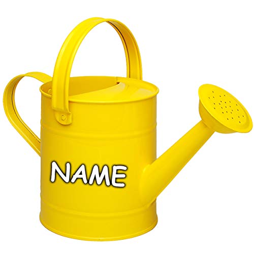 alles-meine.de GmbH kleine Gießkanne - Metall - gelb - 1,5 Liter - inkl. Name - für Kinder & Erwachsene - 23 cm - Blech Kindergießkanne - Henkel beweglich - Giesskanne Gärtner / .. von alles-meine.de GmbH