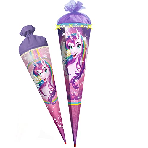 komplette Füllung - Circa 200 Teile - für Schultüte - Einhorn/Regenbogen Unicorn - mit Holzspitze - 6 eckig - für ALLE Zuckertüte - Roth - Mädchen -.. von alles-meine.de GmbH