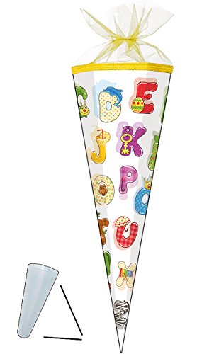 komplette Füllung - Circa 200 Teile - für Schultüte - buntes ABC - Alphabet - eckig - für ALLE Zuckertüte - Nestler - mit/ohne Kunststoff Spitze.. von alles-meine.de GmbH