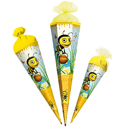 komplette Füllung - Circa 200 Teile - für Schultüte - süße Biene auf der Honigwiese - mit Holzspitze - 6 eckig - für ALLE Zuckertüte - Roth - Jungen M.. von alles-meine.de GmbH