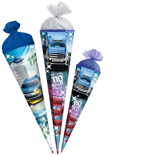 komplette Füllung - Circa 200 Teile - für Schultüte - Polizei Fahrzeug & Helikopter 110" - eckig - für ALLE Zuckertüte - Roth - mit Holzspitze - fü.. von alles-meine.de GmbH