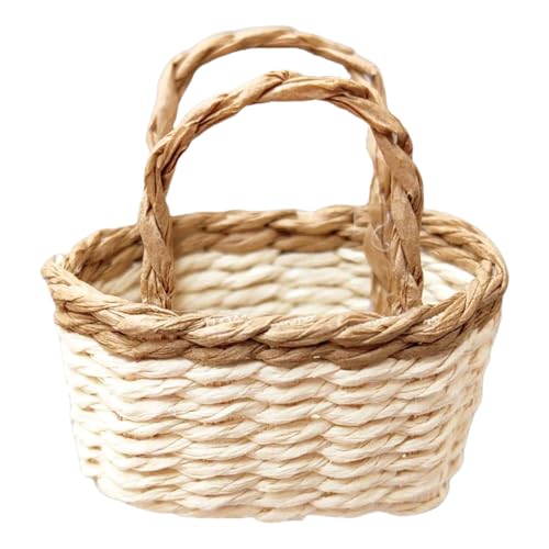 1/12 Skala Miniatur Gewebter Korb Für Puppenhäuser Sammler Wickerwork Punnet Dollhouses Accessoire Small Woven Korb von alloneslife