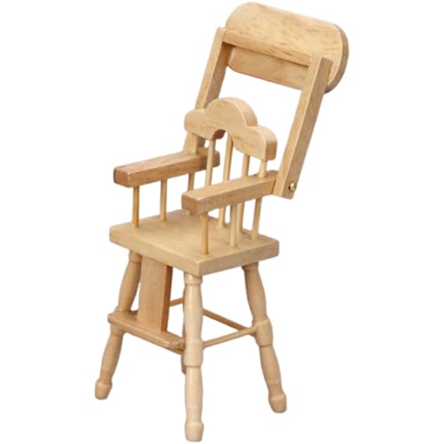 Detaillierte Winzige Hölzerne Hochstuhl Für 1/12 Puppenhäuser Realistische Babymöbel Kreatives Spiel Accessoire Sammler Miniaturbabymöbel von alloneslife