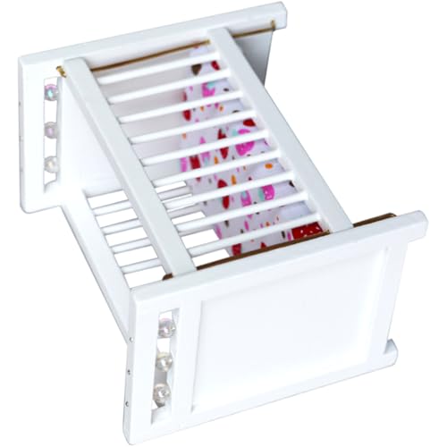 Dollhouses Kleines Holzkribmodell Kleinkindbett 1:12 Model Spielzeug Teenager Mädchen Weiß White Tun Spielepuppen Spielen Dollhouses von alloneslife