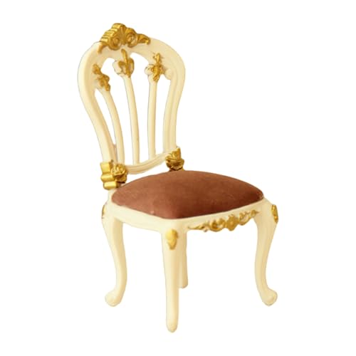 Kleiner Stuhl Esszimmersitz für Puppenhäuser Figuren Flexible Figur Möbel Dauerhaftes Design Dekorative Puppenhäuser Esszimmer Möbel von alloneslife