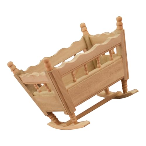 Naturholz-Krippe im Maßstab 1:12, Miniatur-Möbel, Sammlerstück, Möbel für Model-Enthusiasten, Puppenhaus aus Holz Naturholz-Krippe im Maßstab 1:12, Miniatur-Möbel, Sammlerstück, Möbel für Model-Enthusiasten, Puppenhaus aus Holz von alloneslife