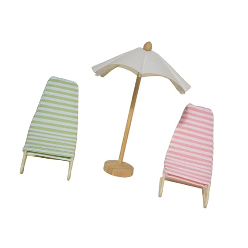 Strandstuhl Für Puppenhaus Kleine Lounger Model Display Parasol 1:12 Model Spielzeuggirls Dollhouses Tun Spiele Dollhouses Strand von alloneslife