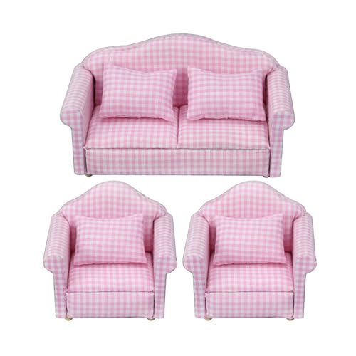 Weicher Stoff Miniatursofa Set Mit Kissen Für 1/12 Puppenhauszubehör Wohnzimmerszene Display Dekoration Miniatursofa Set Weicher Stoff Miniatursofa Set Mit Kissen Für 1/12 Puppenhauszubehör Wohnzimmerszene Display Dekoration Miniatursofa Set von alloneslife