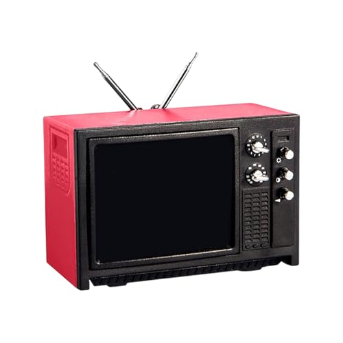alloneslife 1/12 Miniaturfernseher Nostalgische Modellfigur Für Puppenhaus Enthusiasten Realistische Fernseher Wohnzimmer Setting Doll House von alloneslife