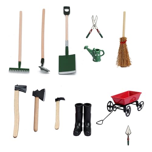 alloneslife 12pieces Miniature Holzgarten Werkzeuge Kits Mit Besen/Schere/Handcart Für 1/12 Dollhouses Landschaftsbau Und Handwerksprojekt alloneslife 12pieces Miniature Holzgarten Werkzeuge Kits Mit Besen/Schere/Handcart Für 1/12 Dollhouses Landschaftsbau Und Handwerksprojekt von alloneslife