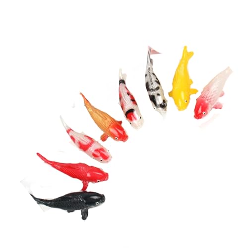 alloneslife 8 Stück lebensechte Miniatur-PVC-Fisch-Modell-Figur, realistisches Aquarium-Zubehör für Aquarium-Dekoration von alloneslife