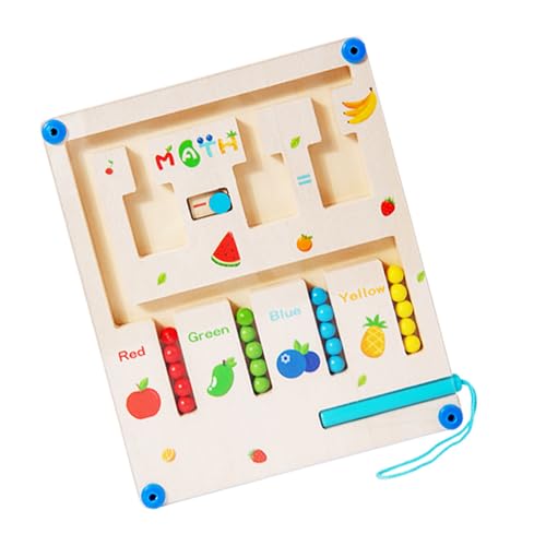 alloneslife Bildungsspielzeug Für Bildungsmagnetzählungen Mit Glatten Rollperlen Auf Natürlichen Holzspuren Für Vorschulklassenzimmer Eltern Kind Interaktives Mathematikwerkzeug von alloneslife