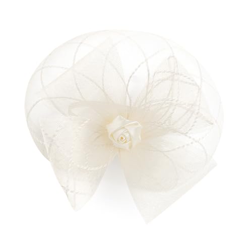 alloneslife Eleganter 1920er Jahre Rosette Gaze-Fascinator Stirnband mit Netzschleier für Cosplay-Abend sogar von alloneslife