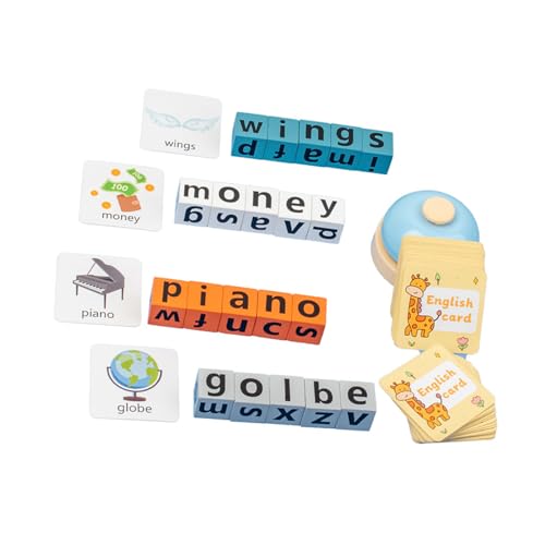 alloneslife Englisches Lernpuzzle Block Bildungsspielzeug Für Kleinkind Worterkennungsspiel Rätsel Family Geting Activity Bildungswort Rechtschreibspiel von alloneslife