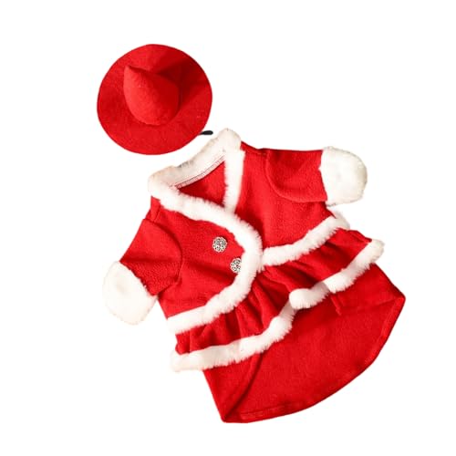 alloneslife Handgefertigte Feriengänse Kleidung Rot Wollpullover Weihnachtshof Orament Decors Handgefertigte Santa Animal Kostüm Festival Rasengänsedekoration von alloneslife