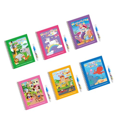 alloneslife Magische Wassergemälde Buch 6PCs Mess Kostenloses Malerei Set Für Kleinkind Recycelbare Bildungsschild Papier Malbuchbuch alloneslife Magische Wassergemälde Buch 6PCs Mess Kostenloses Malerei Set Für Kleinkind Recycelbare Bildungsschild Papier Malbuchbuch von alloneslife
