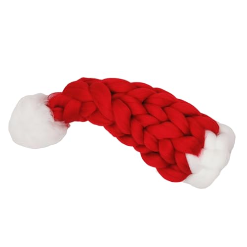 alloneslife Super dicke isländische Woll-Weihnachtsmütze für Weinflaschen, Baumschmuck, Bastelprojekte und Feiertagstisch-Displays, Weihnachtsmütze für Weinflaschen-Dekorationen von alloneslife