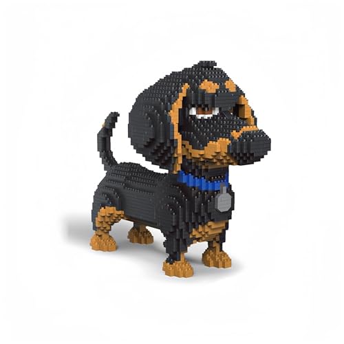 alltogetho Feiern Sie Ihre Liebe zu Hunden mit einem 22,9 cm langen Micro Mini-Baustein-Set in Form eines Dackelhundes, einem pädagogischen und Freizeitspielzeug (Dackel) von alltogetho