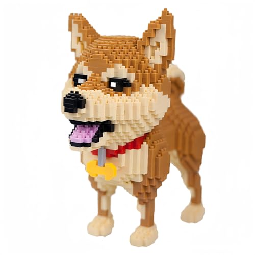 alltogetho Genießen Sie die entzückende Gesellschaft des toleranten und friedlichen Shiba Inu mit Micro Mini Baustein Hundespielzeug Set: ein Spielzeug für Hundeliebhaber von alltogetho