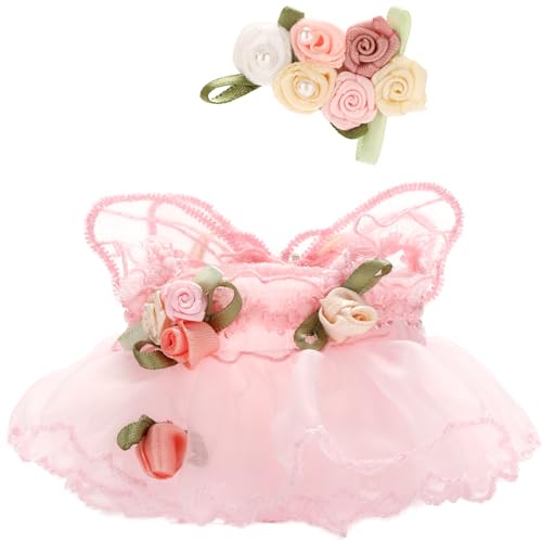 ALTRJO Puppenkleidung für 15–17 cm große Puppen mit Sitz und aufregender Macaron & Big into Energy Serie, bezauberndes schickes Kleid-Set für 15–17 cm Puppenzubehör (keine Puppe) (rosa Blumenrock + von altrjo