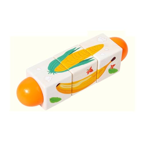 Cartoon Puzzle Block Spielzeug Natürliches Holz Rotierendes Puzzle Sensorisches Entwicklungsspielzeug Für Baby Handaugenkoordination Praxis Bildungsrätsel Spielzeug Für Babys von amangul