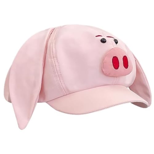 amangul Achteckiger Hut mit lustigem Schweinemotiv für alle Altersgruppen, weiches Polyester, runder Hut für Cosplay-Partys, Urlaub und den Alltag von amangul