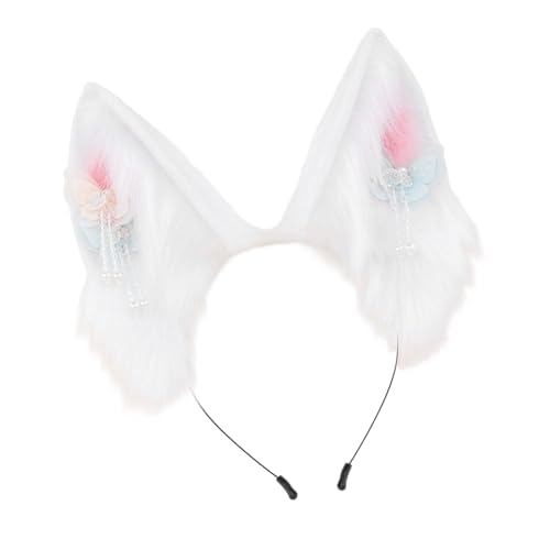 amangul Haarreif mit Tierohren aus Kunstpelz, für Themenveranstaltungen, Kostümpartys, weiches Plüsch-Haarband, Haarstyling-Zubehör für Maskeraden (grün) von amangul