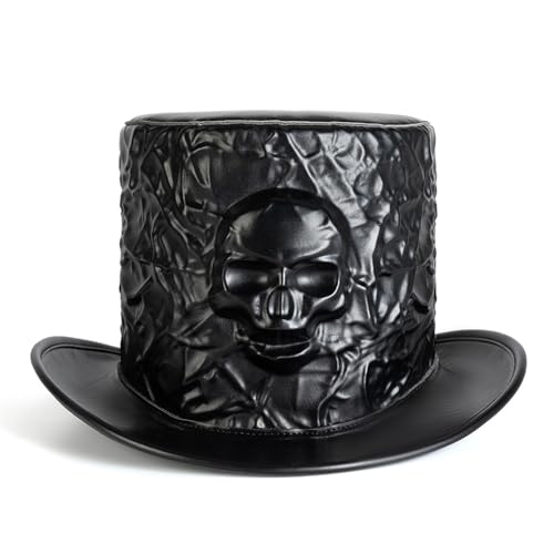 amangul Premium Zylinderhut im viktorianischen Stil mit Totenkopf-Muster, Halloween-Kostüm, Zaubererhut für Abschlussball, Event und Kostümpartys amangul Premium Zylinderhut im viktorianischen Stil mit Totenkopf-Muster, Halloween-Kostüm, Zaubererhut für Abschlussball, Event und Kostümpartys von amangul