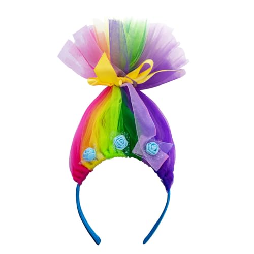 amangul Stilvolle Anime-Pompons, Haarreif, auffälliger Kopfschmuck, bunte Kopfbedeckung für Bühne, Halloween, Cosplay, Rollenspiele von amangul