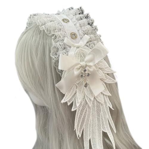 amangul Verstellbares Flügelhaarband, Gothic-Punk-Haarband, Kopfschmuck, bequemes Stirnband, stilvolles Party-Kostüm, Haar-Accessoire von amangul