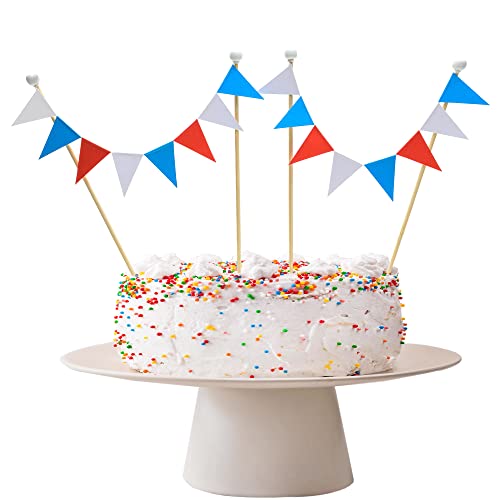 amazing buntings, Kuchendekoration, Wimpelgirlanden-Tortenaufleger für Kuchen und Torten, Kuchenaufsatz, Handgefertigter Flaggen, Banner, Vollständig Zusammengebaut, Rot, Weiß, Blau, 2er-Set amazing buntings, Kuchendekoration, Wimpelgirlanden-Tortenaufleger für Kuchen und Torten, Kuchenaufsatz, Handgefertigter Flaggen, Banner, Vollständig Zusammengebaut, Rot, Weiß, Blau, 2er-Set von amazing buntings