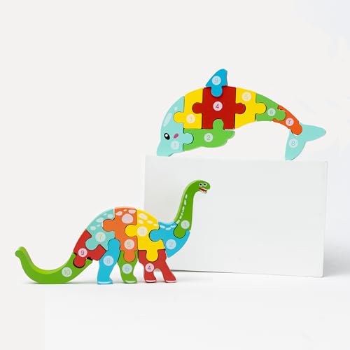 Ambarscience 6162800270021 Puzzles-Tiere mit Zahlen-DINOSSAURIO, bunt von ambarscience