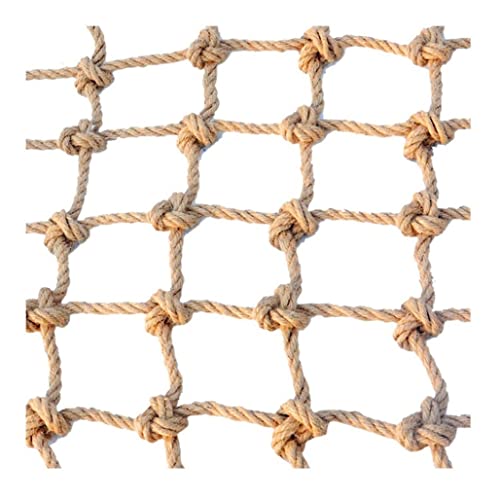Hanfseilnetz Balkonschutznetz, Schutznetz Hanfnetz - Kletternetz Für Kletterhängematten Im Freien Wasserdichtes Hanfnetz Für Industrielle Winddekoration, ( Color : 6mm*15cm , Size : 1x1m(3.28X3.28ft) von amhea