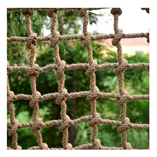 Kinder Sicherheitsnetz, Hanfseilnetz, Kletternetz, Balkontreppennetz, Fotowanddekoration Trennwand Deckennetz, Hindernisschutz Gartenzaunnetz Durchmesser ( Color : 8mm*10cm , Size : 4X4m(13.12X13.12ft von amhea