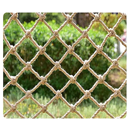 Seilkletternetz für Kinder Draussen Dekoratives Jute-Hanf-Netz, Gartenschutznetz Sicherheitstreppe Anti-Fall-Netz Erwachsene Fitness Jute-Netz Frachtnetz Seilschaukel (Color : 8mm*15cm, Size : 1x1m von amhea