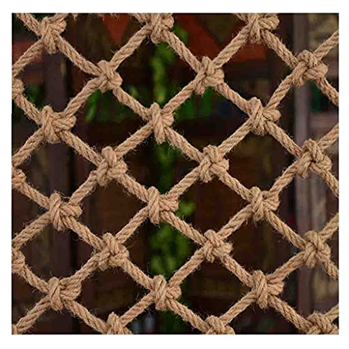 Sicherheitsnetz Outdoor-Seilnetz, Sicherheits-Hanf-Seilnetz Für Kinder, Dekoratives Jute-Hanf-Netz Für Den Garten (Color : 4mm-10cm, Size : 2x2m) von amhea