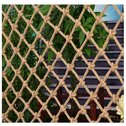 Sicherheitsnetz Outdoor-Seilnetz, Sicherheits-Hanf-Seilnetz Für Kinder, Dekoratives Jute-Hanf-Netz Für Den Garten (Color : 8mm*10cm, Size : 2x2m(6.56X6.56ft)) von amhea