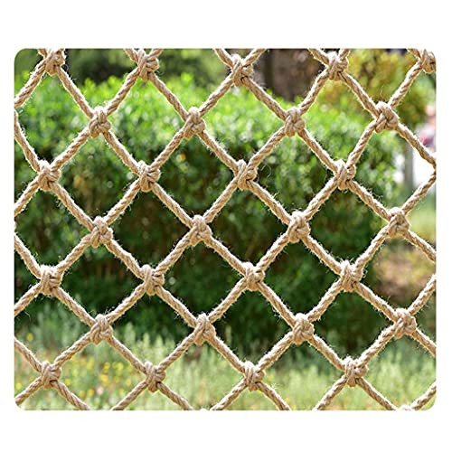 amhea Hanf-seilnetz-patios Und Geländer-treppen Netting Hinderniskurs-Training Kletternetz 8mm*20cm Geländer Sicherheitsnetz Netto Sicherheitsnetz Kind Sicherheitsnetz (Color : 8mm-20cm, Size : 1x3m) von amhea