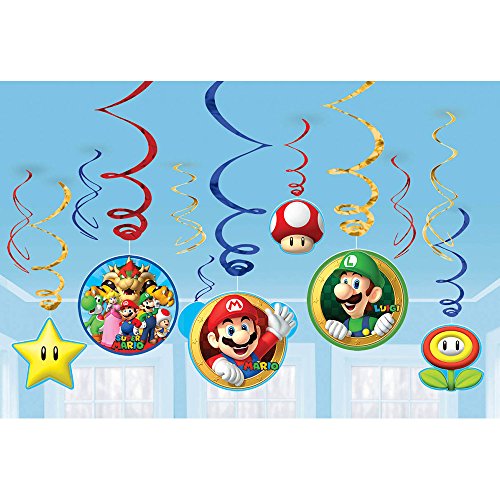 (12) Super Mario Swirls von amscan