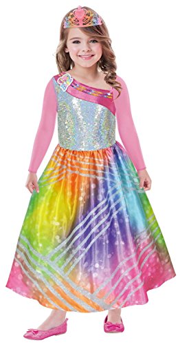 (PKT) (9902374) Child Girls Rainbow Barbie Costume (3-5yr) von amscan