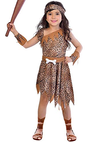 (PKT) (9904487) Child Girls Cave Girl Costume (8-10yr) von amscan