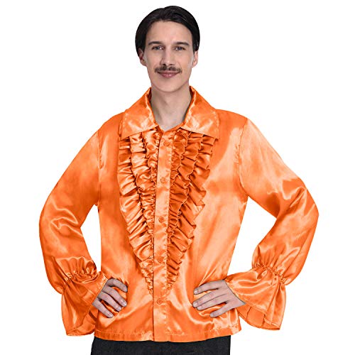 (PKT) (9907009) Adult Mens Satin Shirt Orange (Standard) von amscan