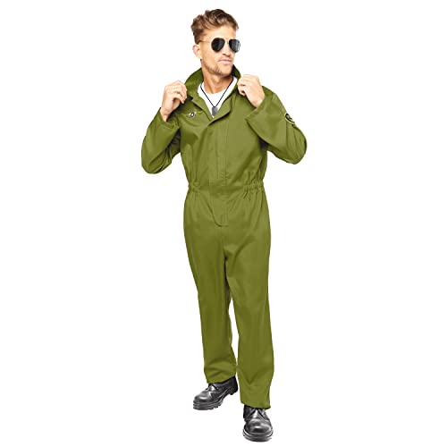 (PKT) (9907029) Adult Mens Pilot Jumpsuit Costume (Standard) von amscan