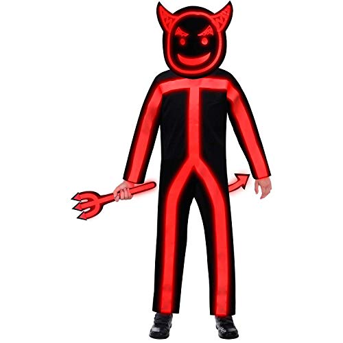 (PKT) (9907106) Child Boys Glow in the Dark Stick Devil Costume (6-8yr) von amscan